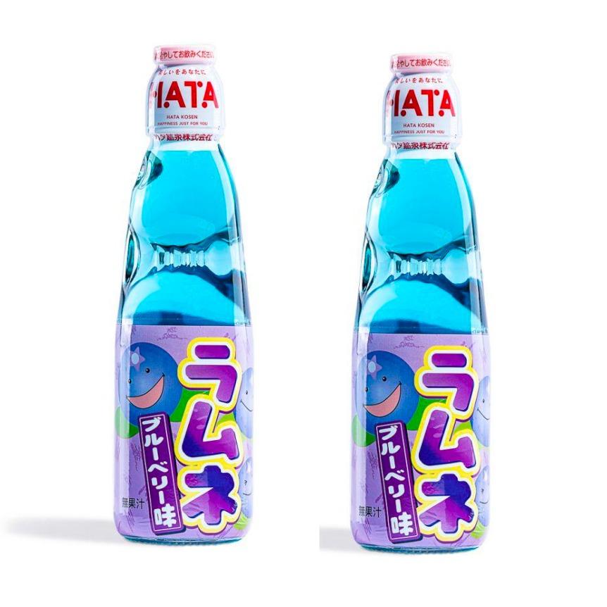 Hata Kosen Ramune Soda Drinks Pack of 2 Blueberry flavor